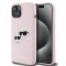 Husa MagSafe pentru Apple iPhone 15, Karl Lagerfeld, Silicone Karl &amp; Choupette&#039;s Heads, Roz