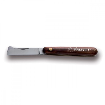 Cutit profesional pentru altoit cu lama drepta din inox maner lemn 70gr Falket Italia 750P foto