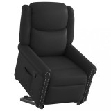vidaXL Scaun rabatabil vertical din piele artificială neagră lucioasă