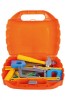 Set Bricolaj Copii Technok, Scule si Unelte in Gentuta, 45 Piese, Plastic, Ciocan, Surubelnita, Ferastrau, Cleste, Constructii