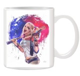 Cana alba personalizata cu Harley Quinn, INOVATIX&reg;. 330ml