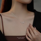 Cumpara ieftin Colier din Argint 925 Rodiat , Model Tulip Bloom cu Zirconiu