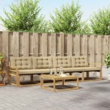 vidaXL Set de canapele de exterior 5 pcs Alb și Bej 79 x 79 x 37 cm 3388399