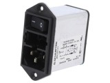 Conector alimentare AC SCHURTER soclu tată 2A 250V C14 ecranat