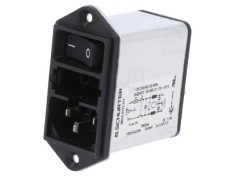 Conector alimentare AC SCHURTER soclu tată 2A 250V C14 ecranat