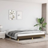 vidaXL Cadru de pat fără saltea, maro &icirc;nchis, 200x200 cm, textil