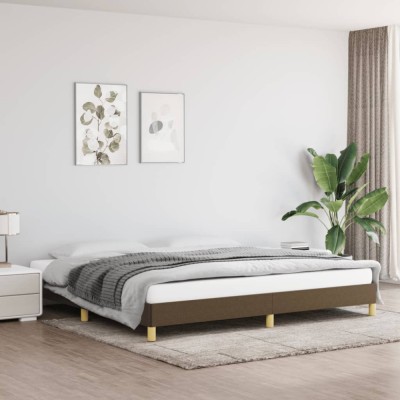vidaXL Cadru de pat fără saltea, maro &amp;icirc;nchis, 200x200 cm, textil 346845 foto