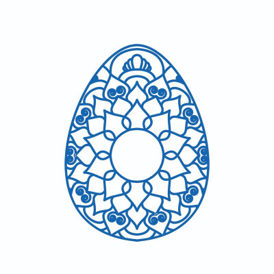 Sticker decorativ, Mandala, Ou, Albastru, 60 cm, 7280ST foto