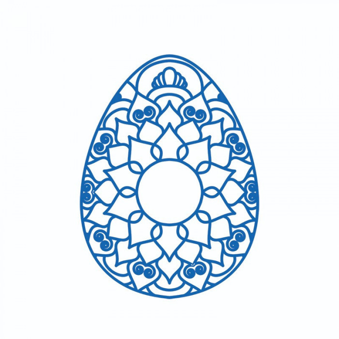 Sticker decorativ, Mandala, Ou, Albastru, 60 cm, 7280ST