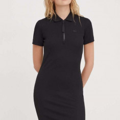 Lacoste rochie culoarea negru, mini, mulata