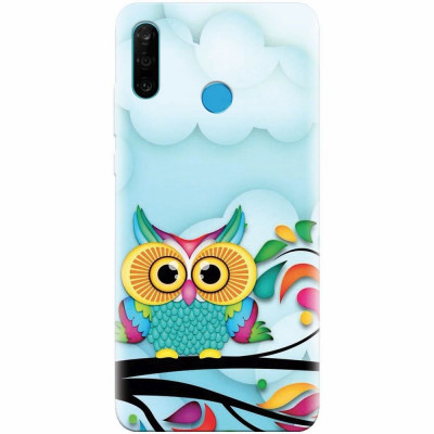 Husa silicon pentru Huawei P30 Lite, Owl 102 foto