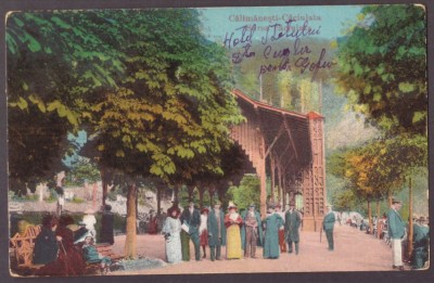 3090 - CACIULATA, Valcea, Izvoarele minerale, Park - old postcard - used - 1923 foto