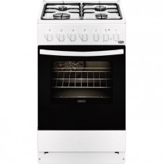 Aragaz mixt Zanussi ZCK552G1WA, 4 arzatoare pe gaz, cuptor electric, aprindere electrica, grill, 50 cm, alb foto