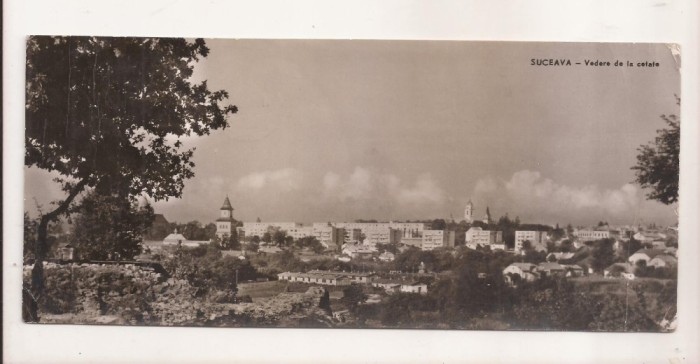 RF34 -Carte Postala- Suceava, vedere de la cetate, format lung, circulata 1963