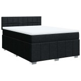 Cumpara ieftin Pat box spring cu saltea, negru, 140x200 cm, textil