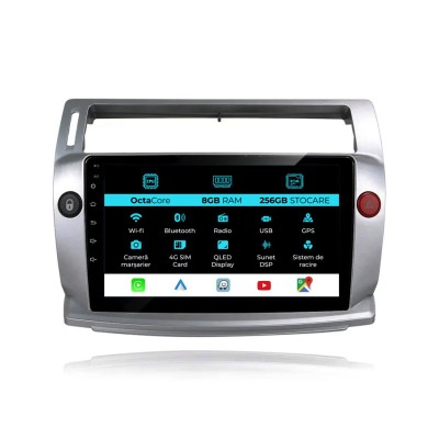 Navigatie Dedicata Citroen C4 (2004-2009), 9Inch, 8Gb Ram, 256Gb Stocare, Carplay foto
