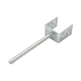 Papuc de reazem cu tija pentru stalpi, 71x50x80 mm, otel zincat, 4 mm