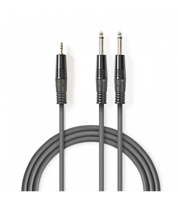 Cablu audio Stereo Jack mono 2x 6.35 mm tata - stereo 3.5 mm tata 3m