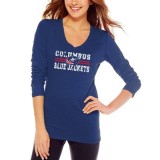 Columbus Blue Jackets tricou de dama Distressed Lines Slub - S
