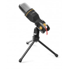 Microfon Esperanza Studio Pro, jack 3,5mm, trepied inclus, 38dB &plusmn; 2dB, 20Hz - 20kHz, 16 x 5 cm, negru