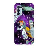 Husa compatibila cu Oppo A73, Viceversa, model Futurama space scape, Silicon, TPU, Transparent, Carcasa