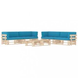 vidaXL Set mobilier de grădină cu perne, 6 piese, lemn pin tratat 3067037