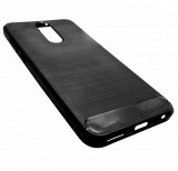 Husa Forcell Carbon silicon neagra pentru Huawei Mate 10 Lite