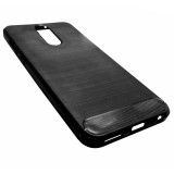 Husa Forcell Carbon silicon neagra pentru Huawei Mate 10 Lite