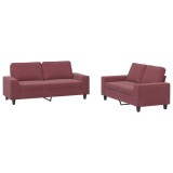 Cumpara ieftin Set de canapea, 2 piese, rosu vin, material textil