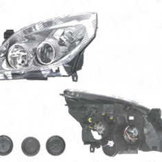 Far Opel Vectra C, 09.2005-09.2008; Signum, 09.2005-08.2008, fata, Stanga, H1+H7; electric; rama reflector argintie; fara motoras, DEPO