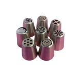 Set 8 duiuri ornat din inox cu adaptor inclus, 4.2 cm, Rose, 84COF