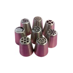 Set 8 duiuri ornat din inox cu adaptor inclus, 4.2 cm, Rose, 84COF