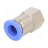 Racord push-in simplu PNEUMAT - 0,95&divide;15bar, alamă nichelată, 0&divide;60&deg;C
