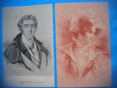 HOPCT 1858 FRANTA-ROMANTICA-LOT 2 CARTI POSTALE VECHI-NECIRCULATE foto