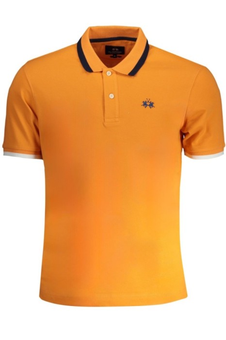 La Martina Tricou polo barbati, cu detalii pe guler, Regular Fit, Portocaliu, S