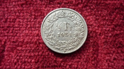 1/2 FRANCI 1951 ARGINT ***** foto