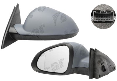 Oglinda exterioara Opel Insignia (G09) 09.2008-2017 si Insignia 2017-, 13 pini, cu memorie, pliabila, partea dreapta View Max crom convex carcasa pre foto