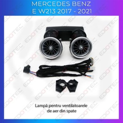 Lumini Ambientale ventilatoare spate Mercedes E W213 2017-2021 control pe sistemul original sau telefon CarStore Technology foto