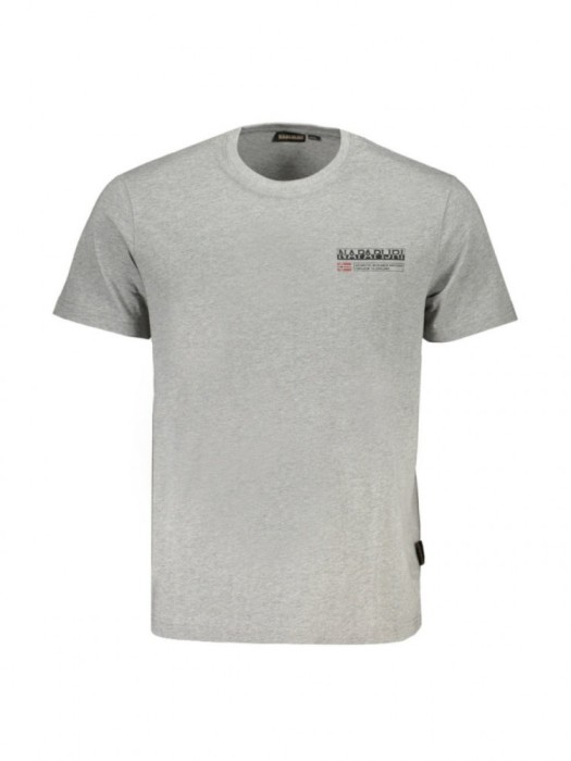 Tricou barbati, cu imprimeu cu logo, Regular fit, Gri inchis, XL