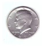 Moneda SUA 1/2 dollar/dolar 1972 D, stare buna, curata, America de Nord, Cupru-Nichel