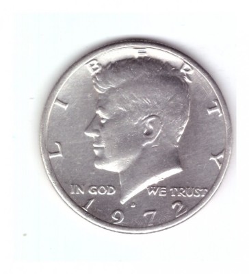 Moneda SUA 1/2 dollar/dolar 1972 D, stare buna, curata foto