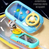 Cumpara ieftin Masina tip simulator pentru copii cu volan, realistica, curse de masini, pilot, butoane intuitive, multicolor