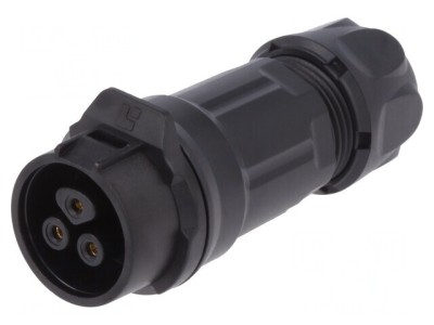 Mufă Conector Circular 3 Pin Aurit 10A foto