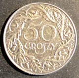 50 GROSZY 1938/OCUPATIE GERMANA/OTEL NICHELAT/4,7g / 23 mm