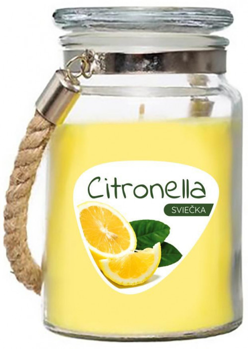 Lum&acirc;nare de citronella, 140 g, sticlă, 85x105 mm