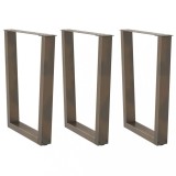 VidaXL Picioare de masă &icirc;n formă de V, 3 buc., oțel natural, 70x(72-73,3) cm