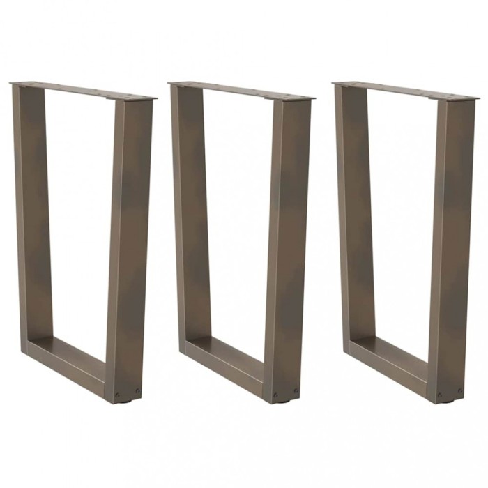 vidaXL Picioare de masă &icirc;n formă de V, 3 buc., oțel natural, 70x(72-73,3) cm 4012663
