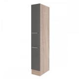 Dulap de cămară Leziter Yorki 30, Stejar Sonoma / Antracit Satinat, 30x55.5x205 cm, Plăci Laminate, Bucătărie Modulară