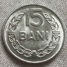 15 Bani 1975 Aluminiu, Romania, UNC, Luciu de batere