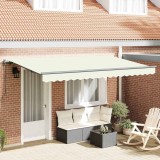 vidaXL Cortina Retractabilă Crem 350 x 200 cm Poliester, Aluminiu